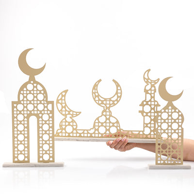 2-Piece Ramadan Decoration Stand Set – Gold