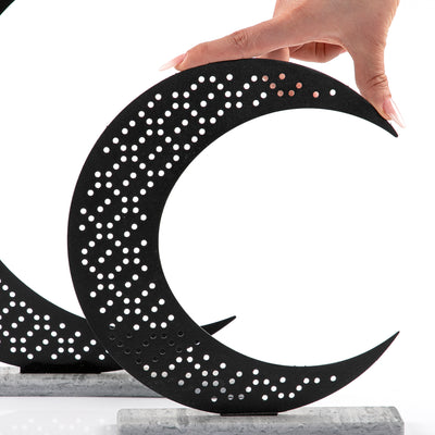 2-Piece Crescent Decoration Stand Set – Black