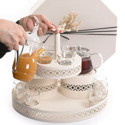 طقم ضيافة جمعتنا الدائري -أوف وايت