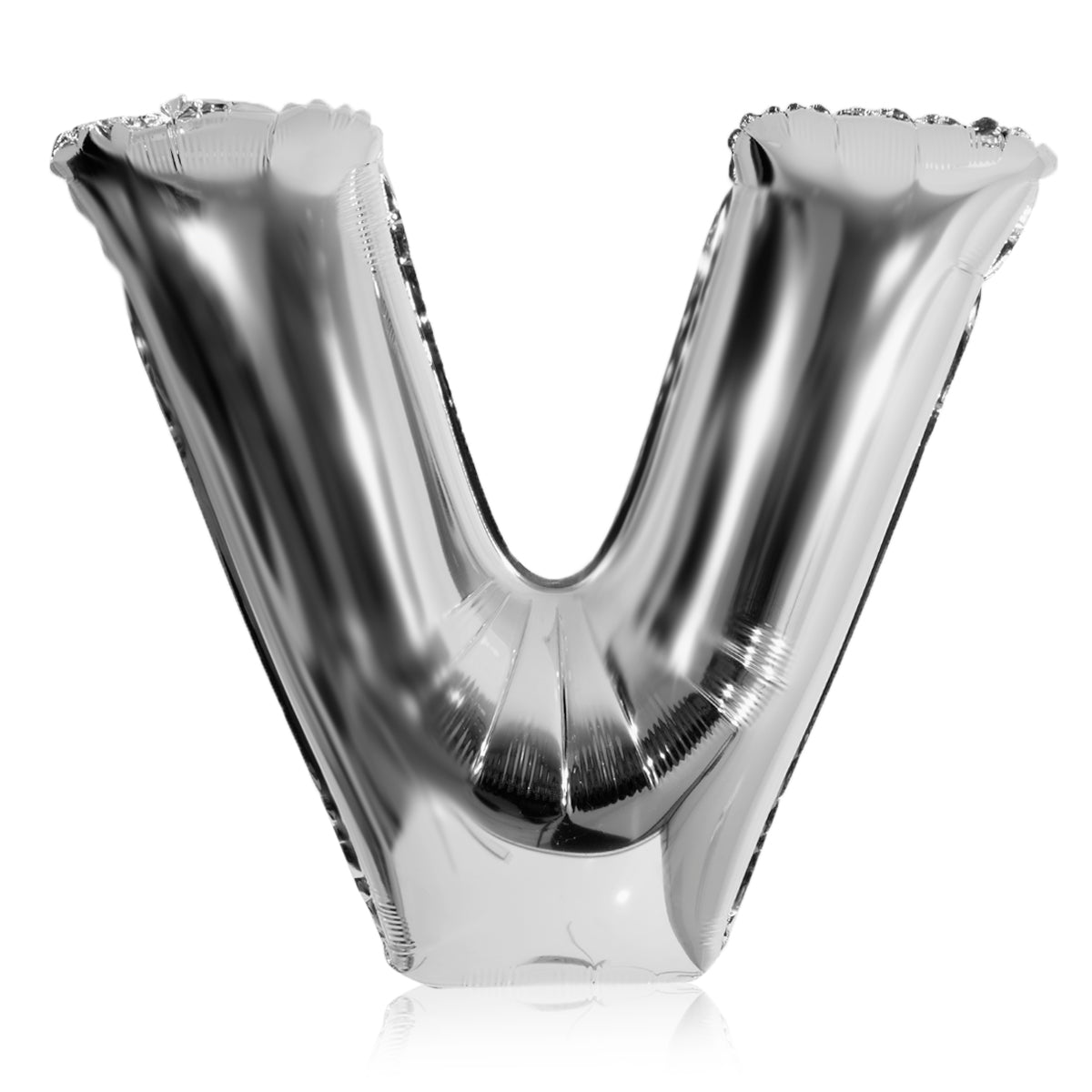 silver party balloon letter V