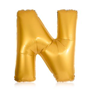 gold party balloon letter N