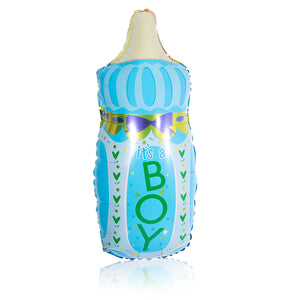 blue milk bottle balloon for new baby boy born party 