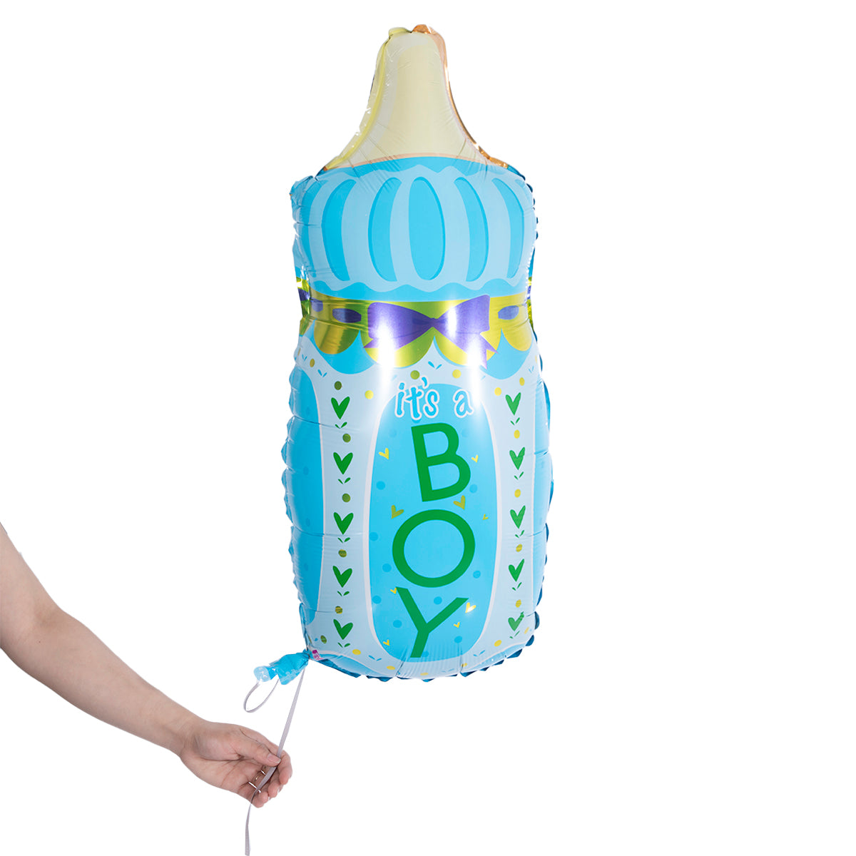 blue milk bottle balloon for new baby boy born party 