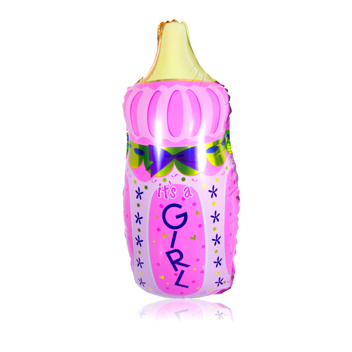 pink milk bottle balloon for new girl  baby born party 