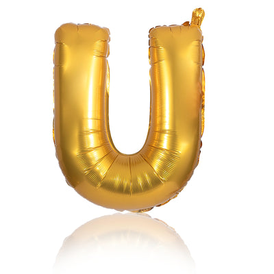 gold party balloon letter U