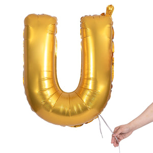 gold party balloon letter U