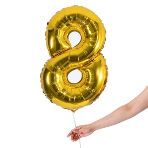gold party balloon number 8