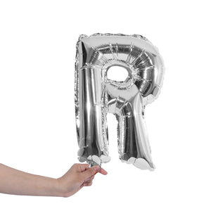 silver party balloon letter R