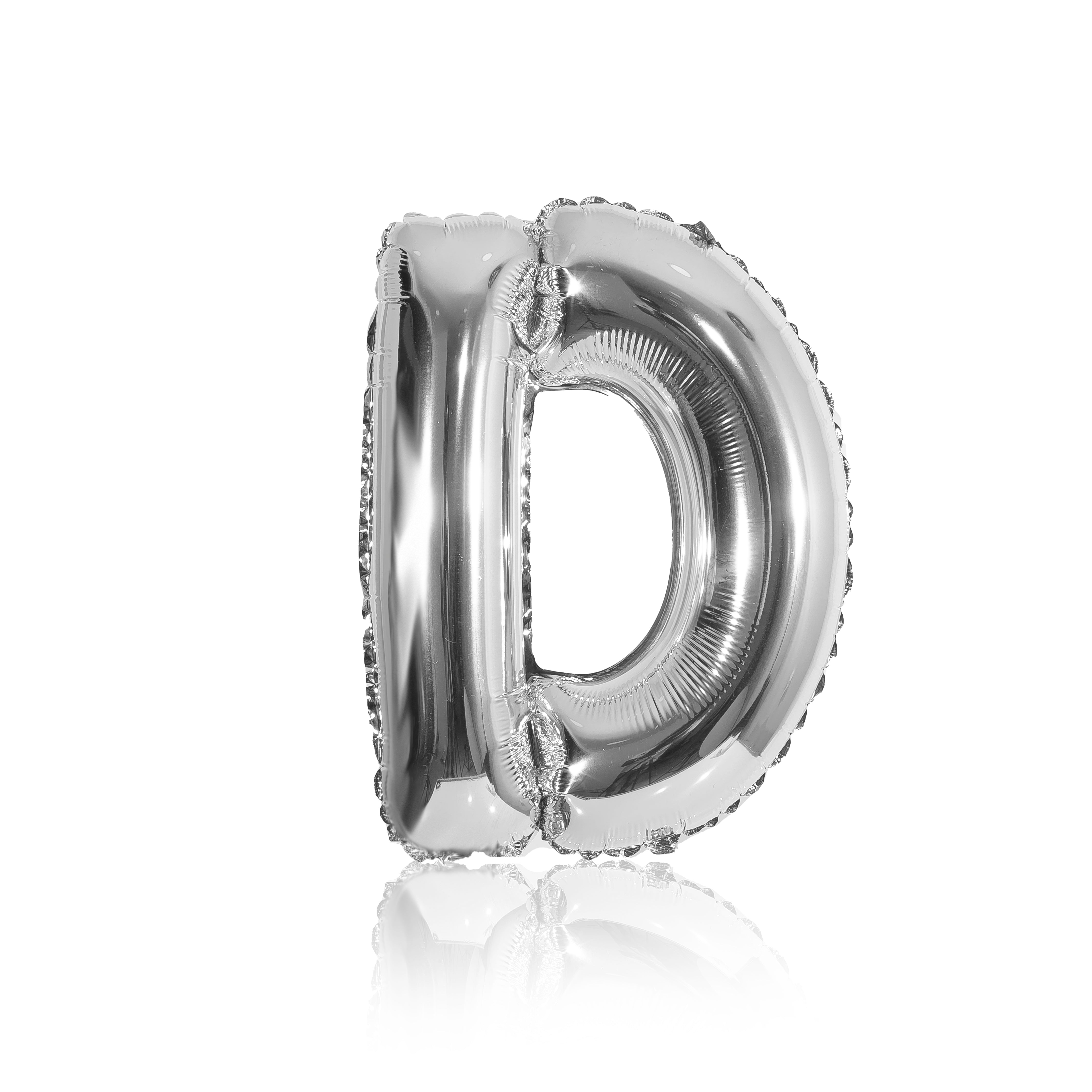 silver party balloon letter D