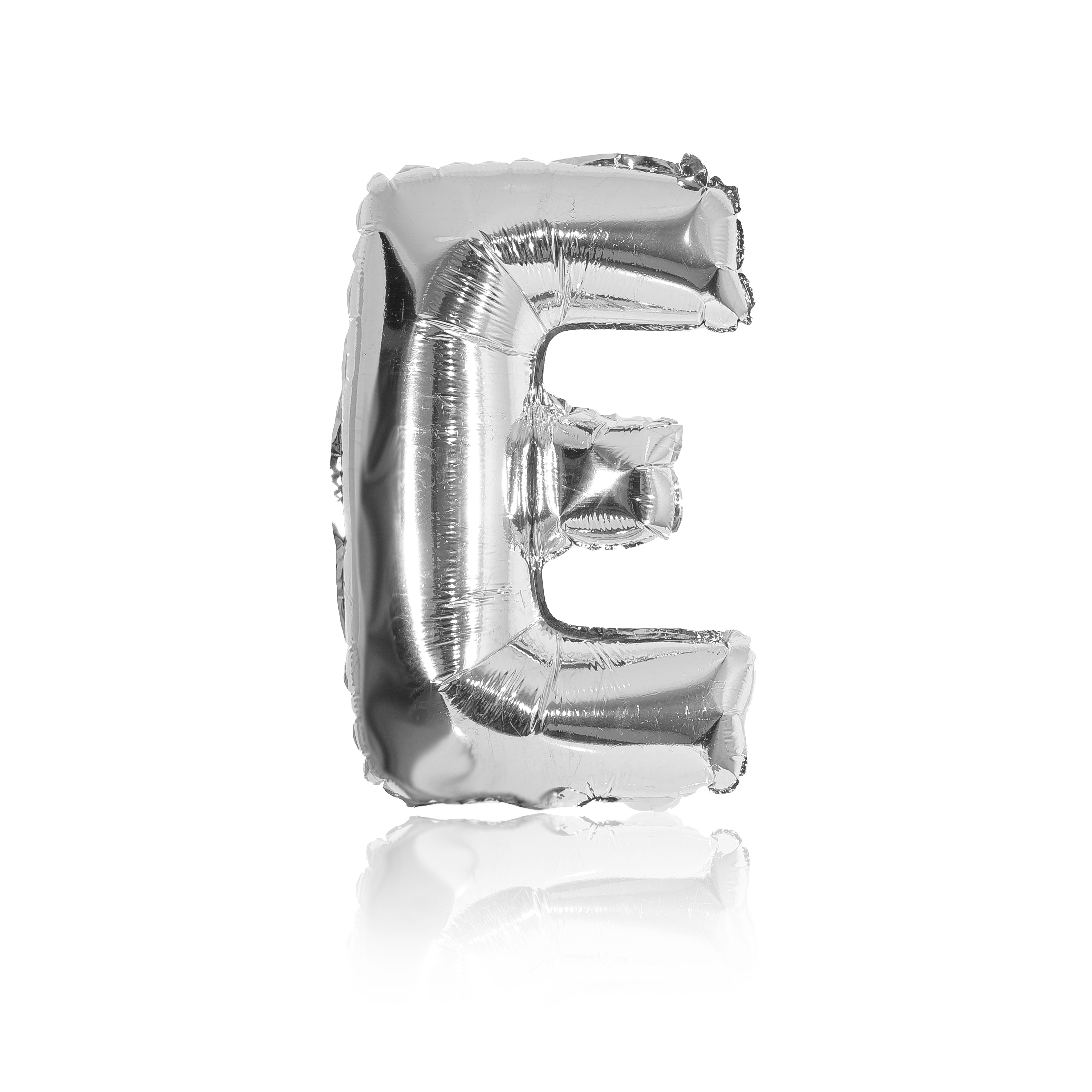 silver party balloon letter E