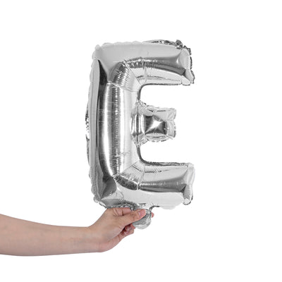 silver party balloon letter E