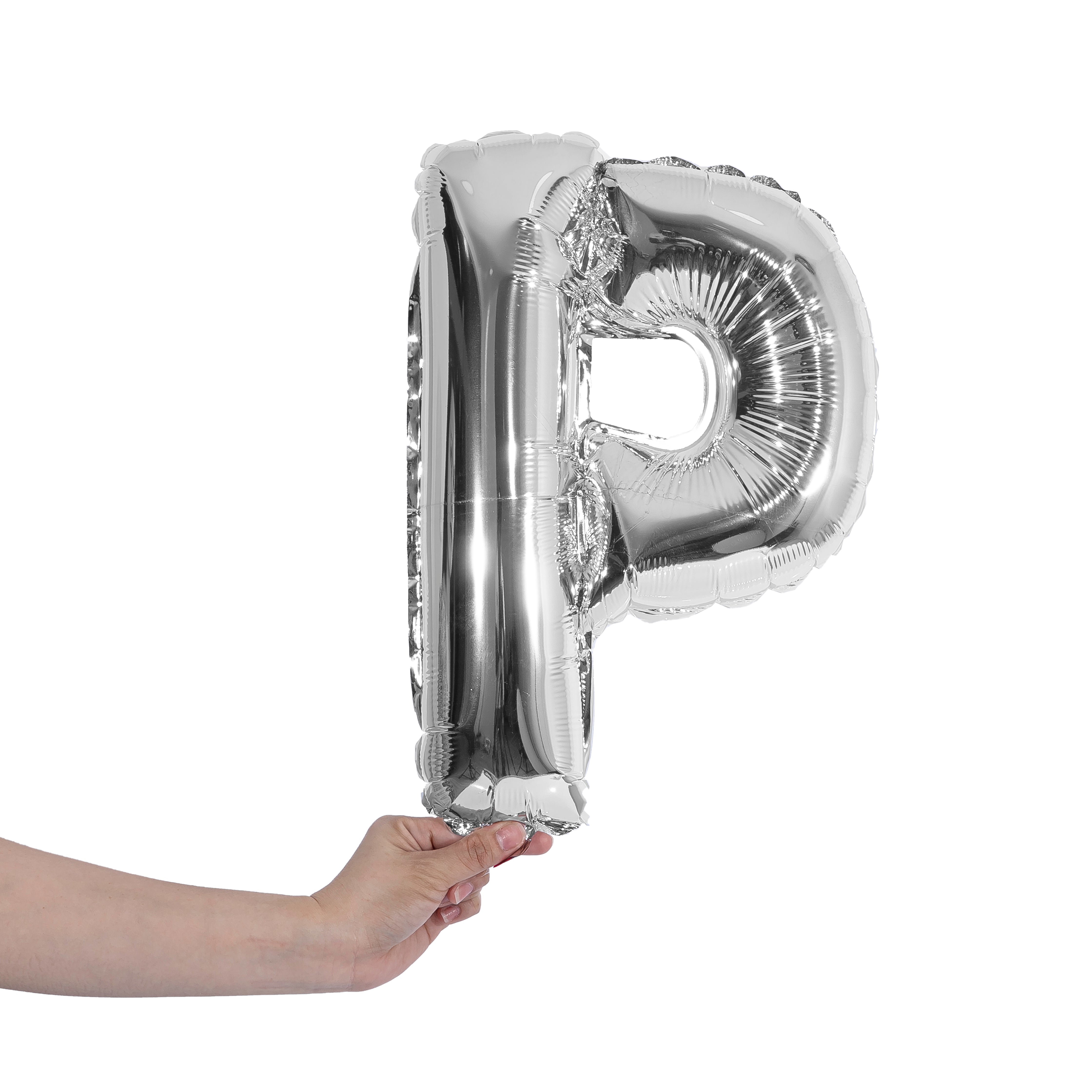 silver party balloon letter P