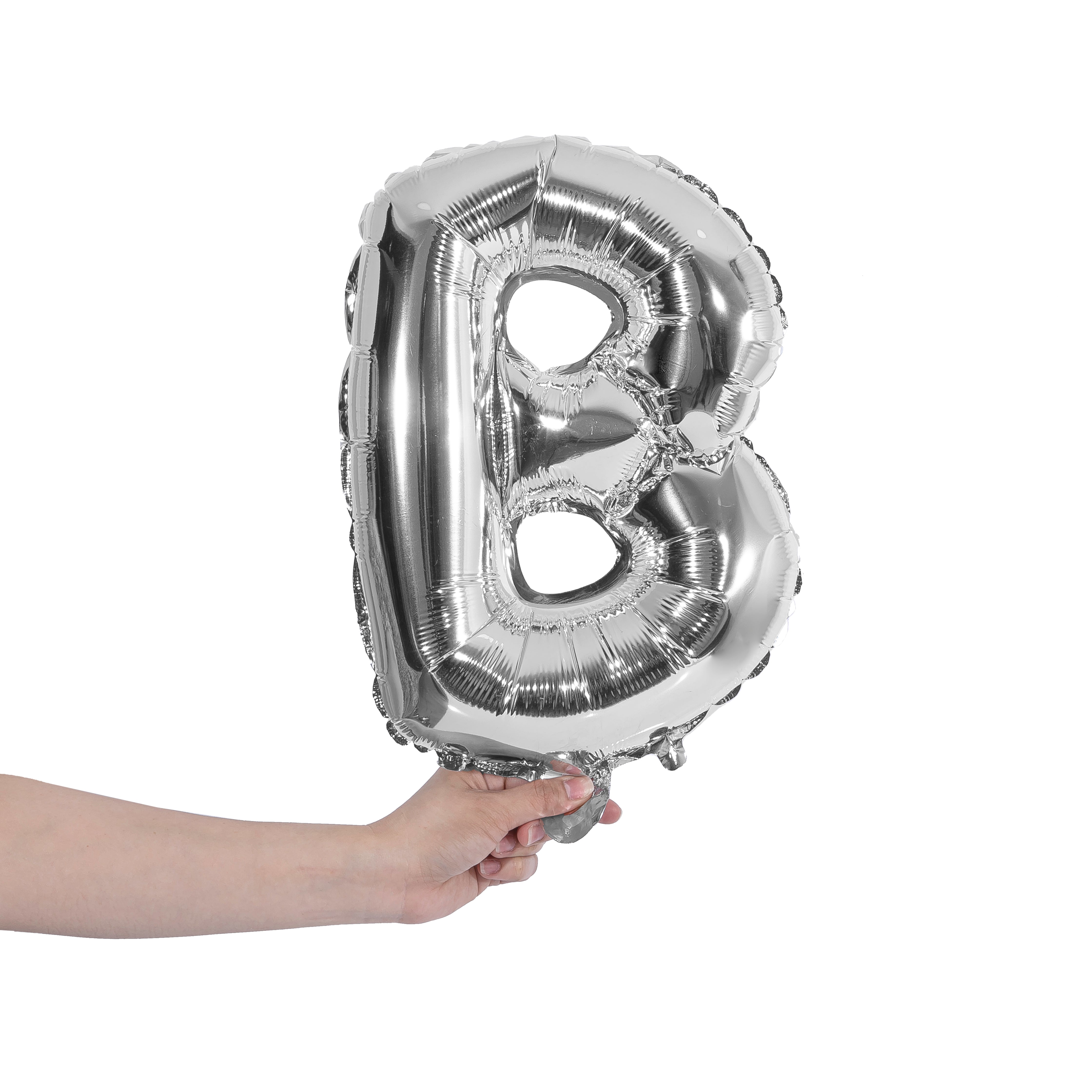 silver party balloon letter B