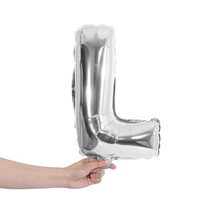 silver party balloon letter L