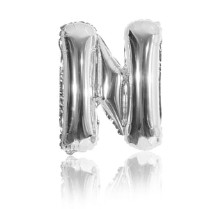 silver party balloon letter N