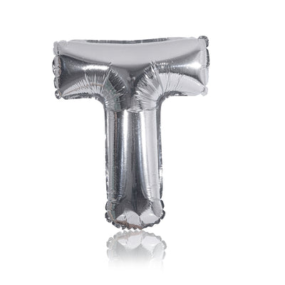 silver party balloon letter T