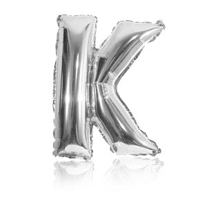 silver party balloon letter K