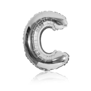 silver party balloon letter C