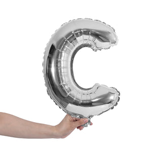 silver party balloon letter C