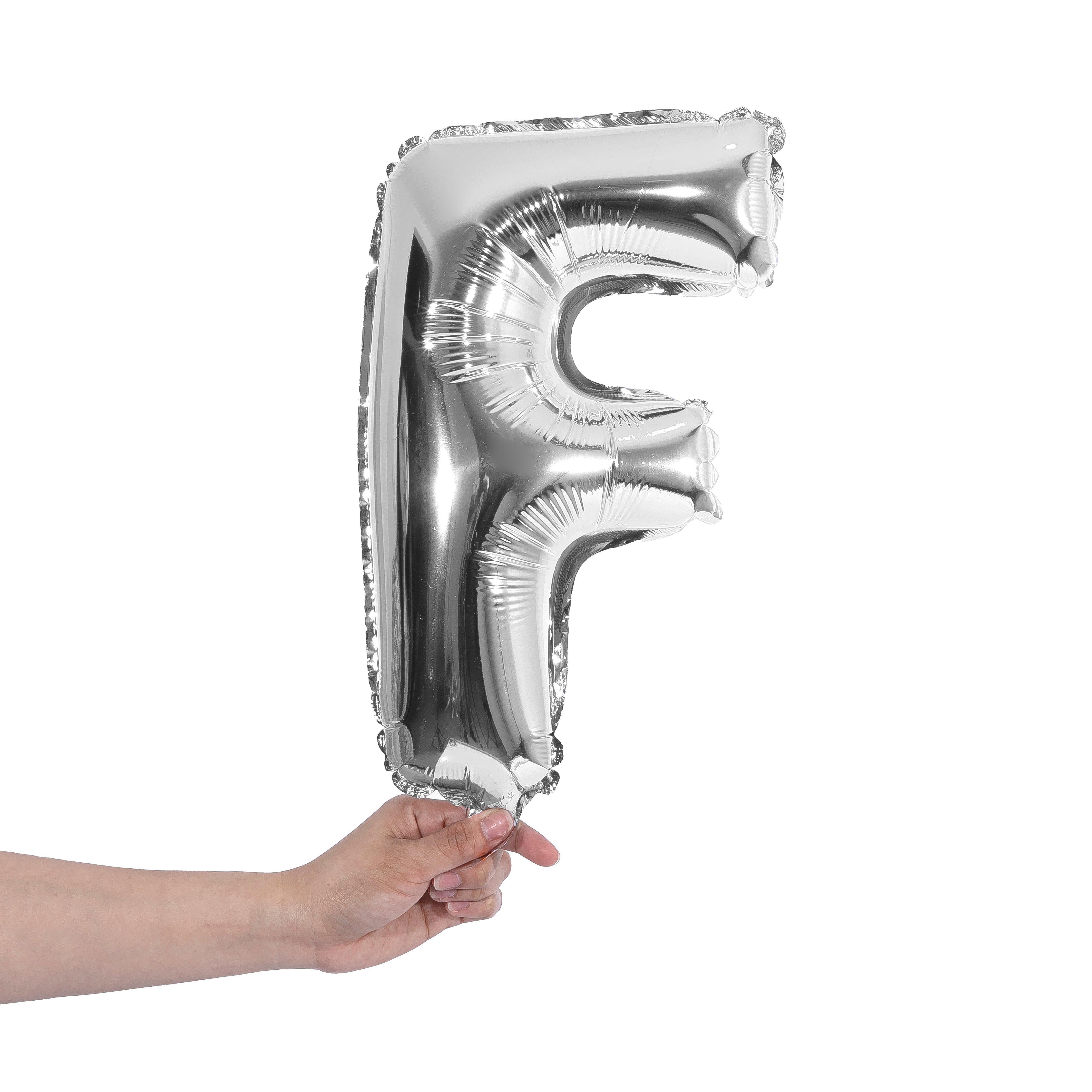 silver party balloon letter F