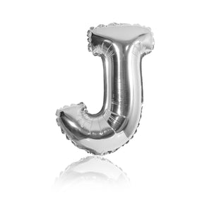 silver party balloon letter J
