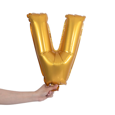 gold party balloon letter V
