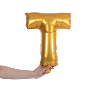 gold party balloon letter T