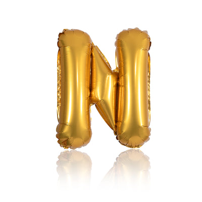 gold party balloon letter N