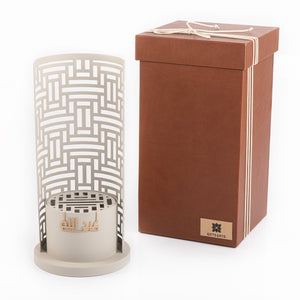 grey metal incense burner with customized name