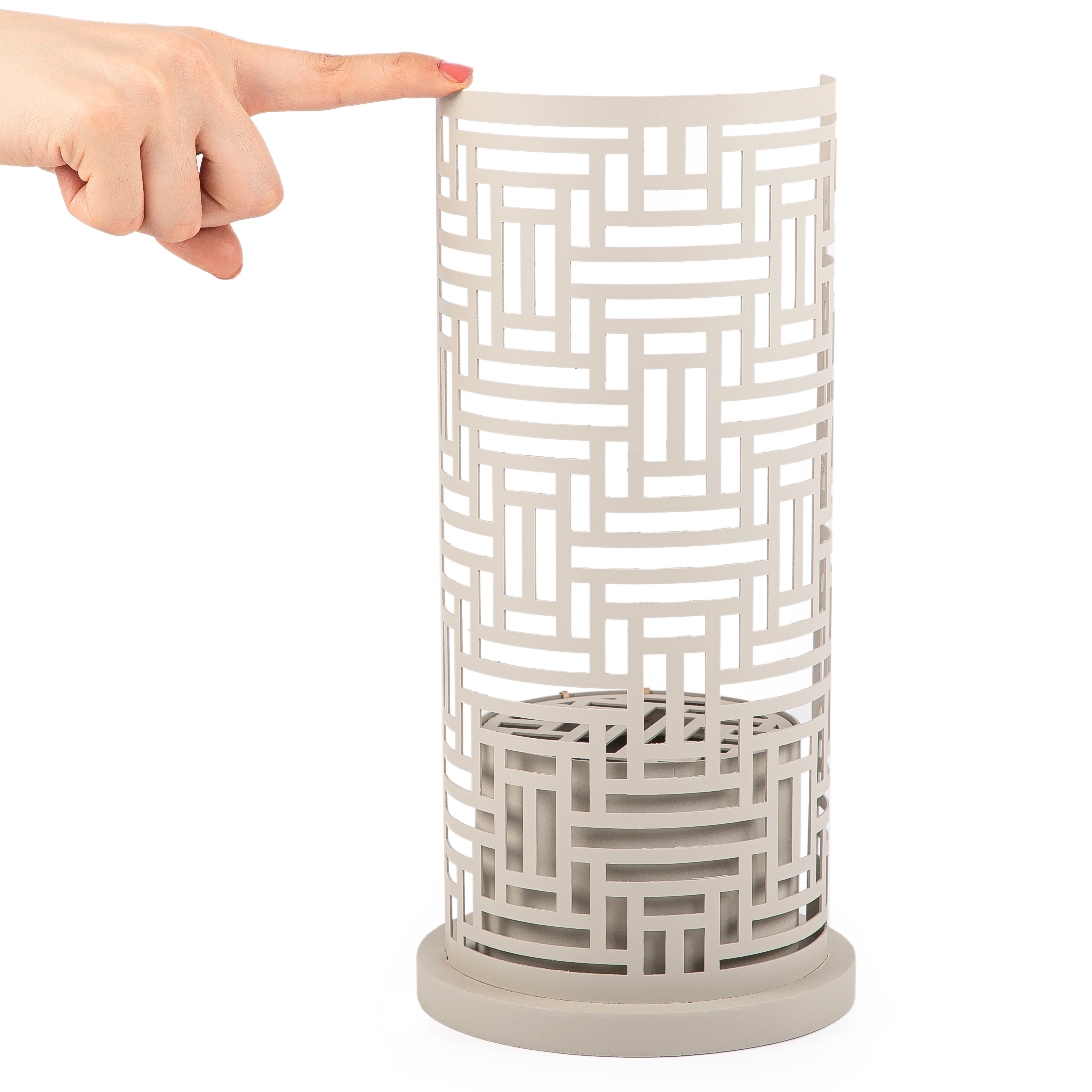 grey metal incense burner with customized name