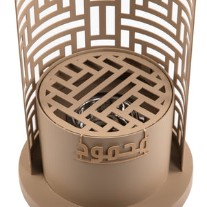 beige metal incense burner with customized name