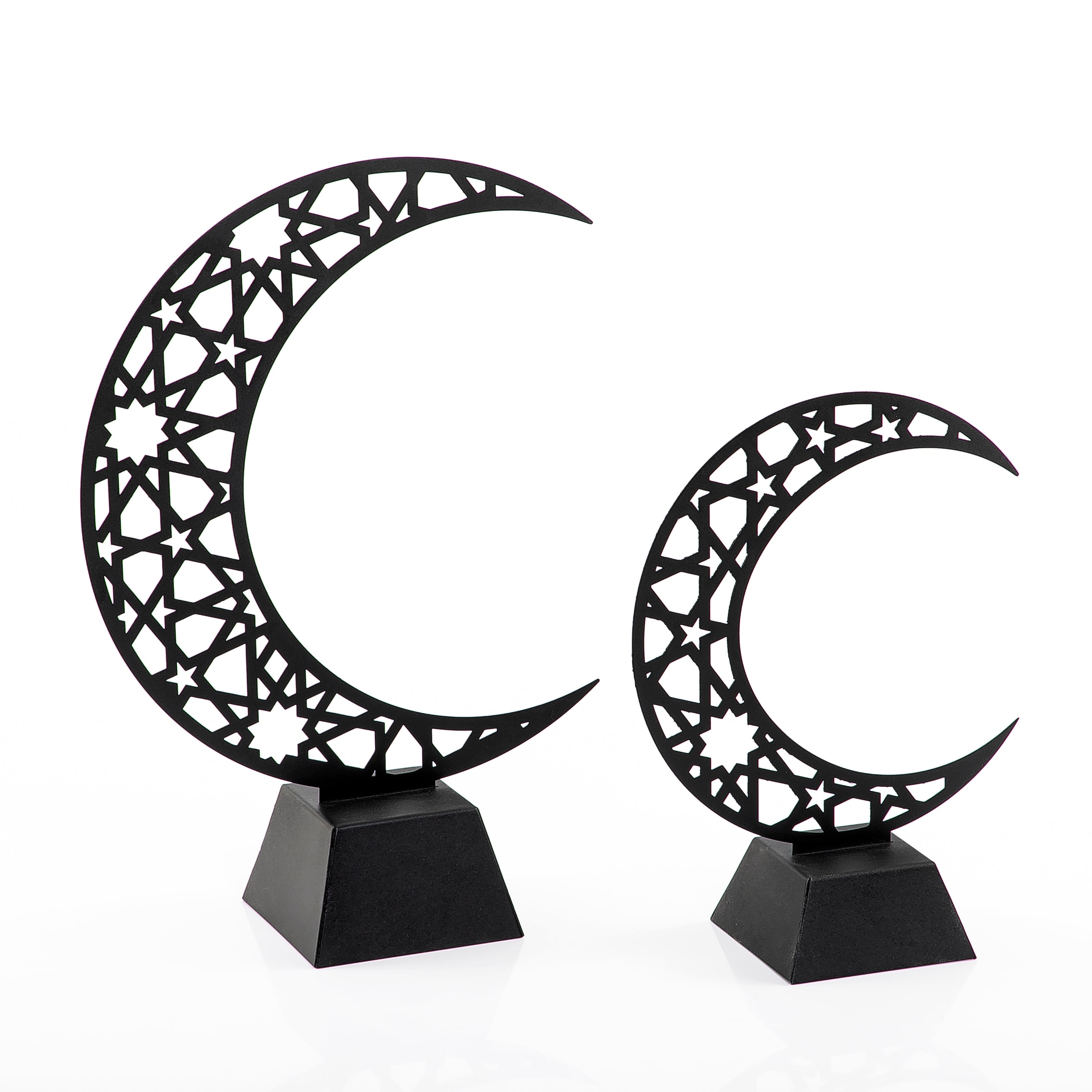 Black ramadan crescent decoration stand