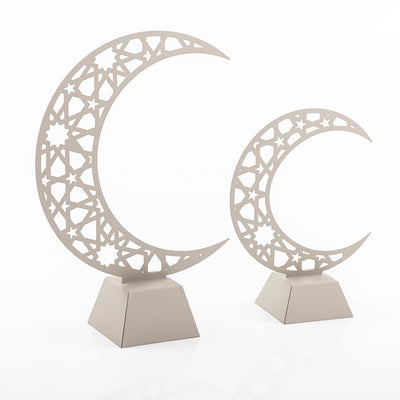Silver ramadan crescent decoration stand
