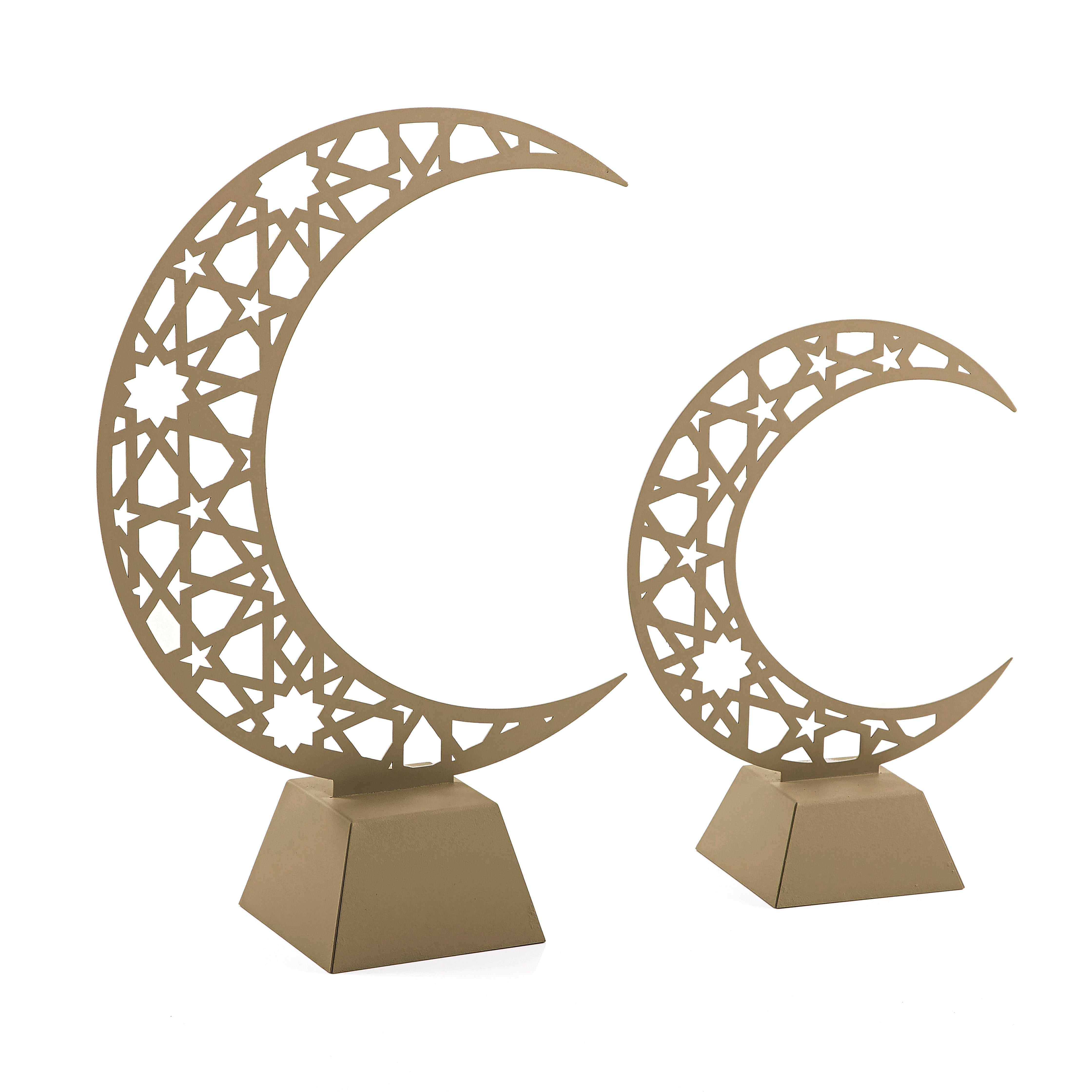 Beige ramadan crescent decoration stand