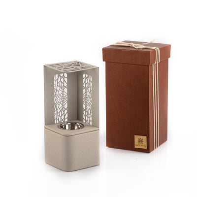 grey leather incense burner