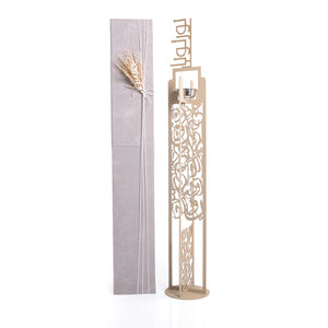 Beige metal incense burner with customized name