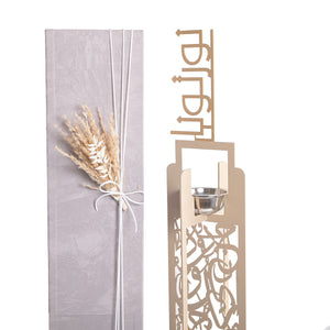 Beige metal incense burner with customized name