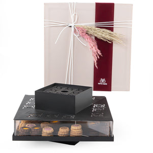 Black metal stand with sweet storage place