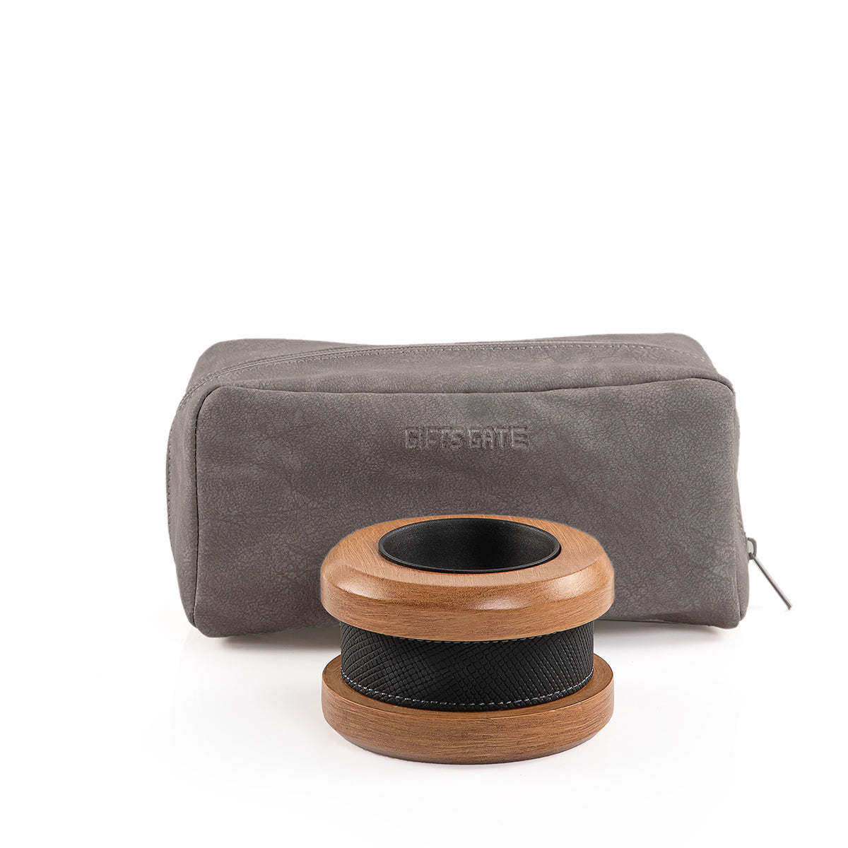 grey leather incense burner set