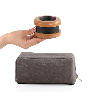 grey leather incense burner set