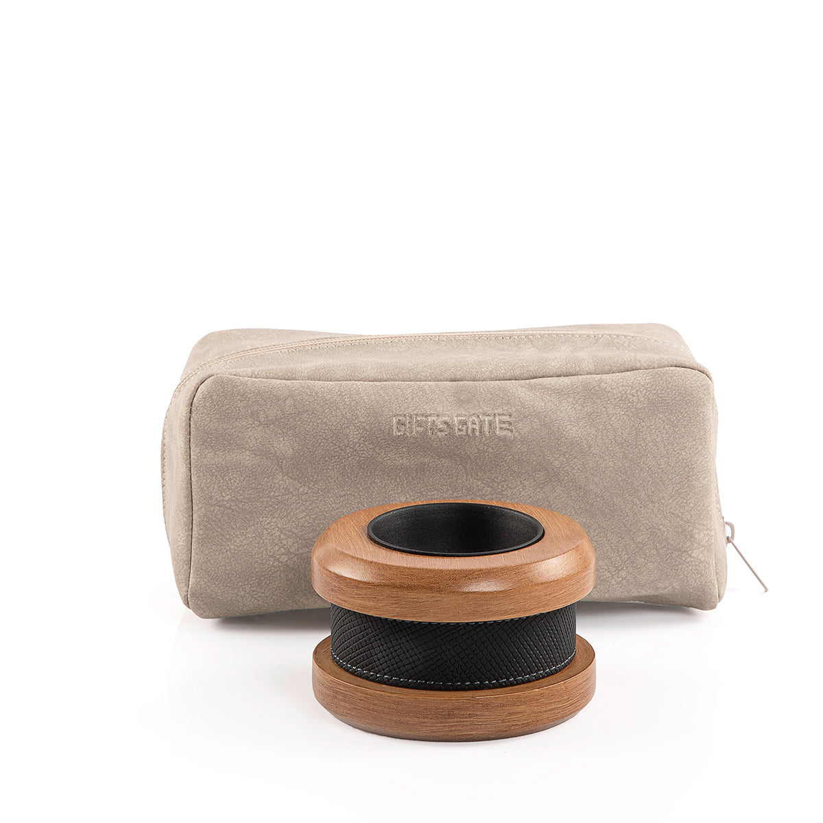 beige leather incense burner set