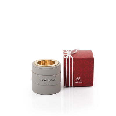 mini grey leather incense burner
