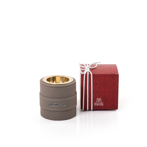 mini grey/brown leather incense burner