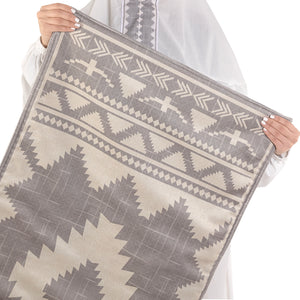 set of grey prayer carpet with matching prayer dress 