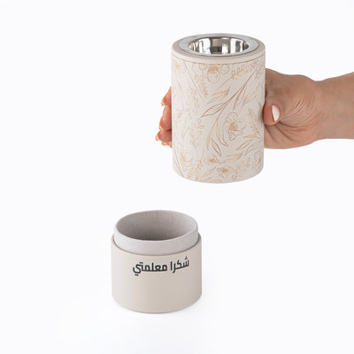 Luxury UV Printed Leather Mabkhar Set with Acrylic Cover