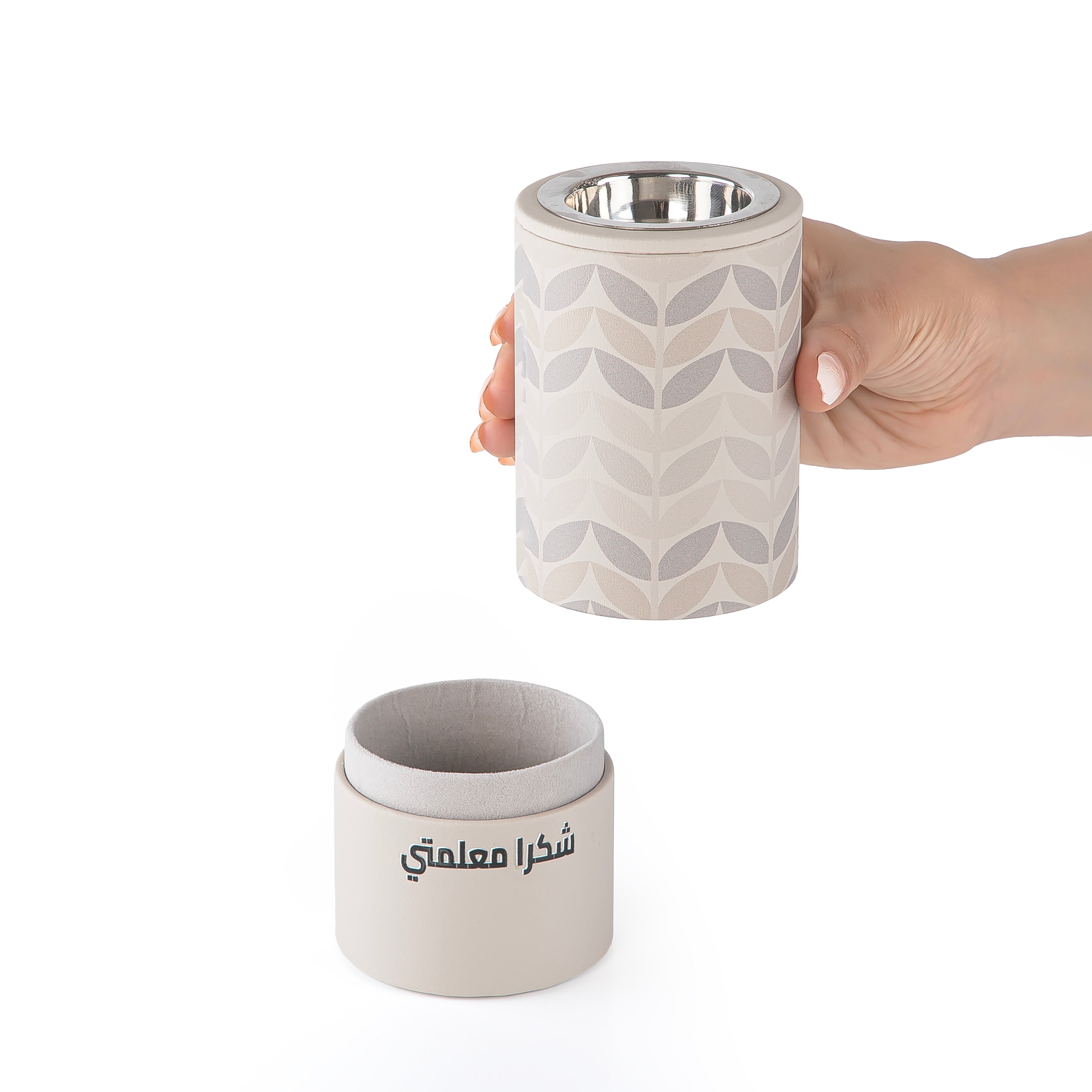 Luxury UV Printed Leather Mabkhar Set with Acrylic Cover