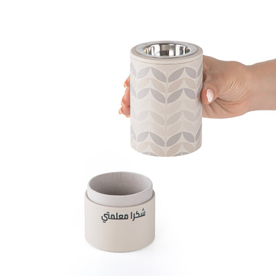 Luxury UV Printed Leather Mabkhar Set with Acrylic Cover