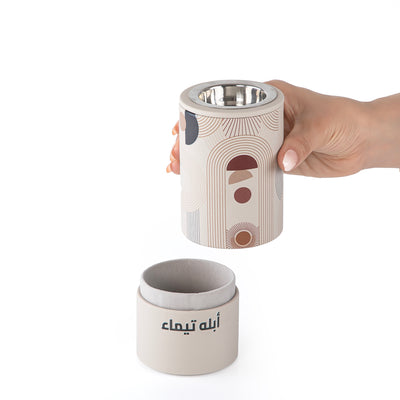 Luxury UV Printed Leather Mabkhar Set with Acrylic Cover