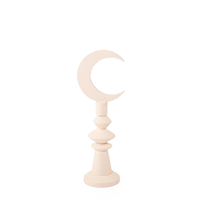 Beige wooden Ramadan crescent stand decoration