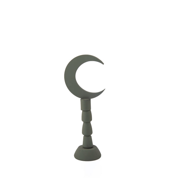 Green wooden Ramadan crescent stand decoration